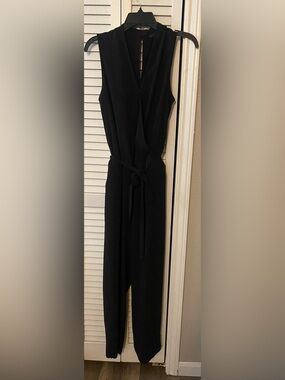 Sleeveless Black Jumpsuit with Tie Waist